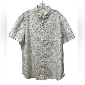 J Crew Secret Wash Shirt Classic Fit Organic Cotton All Over Print XXL NWT